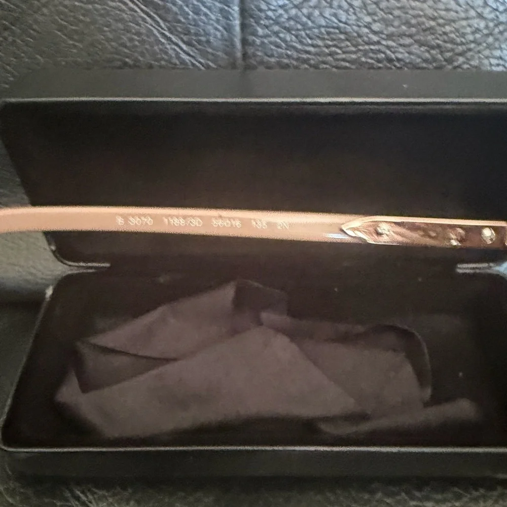 Burberry Rose Gold Metal Frame Sunglasses with Brown Lenses